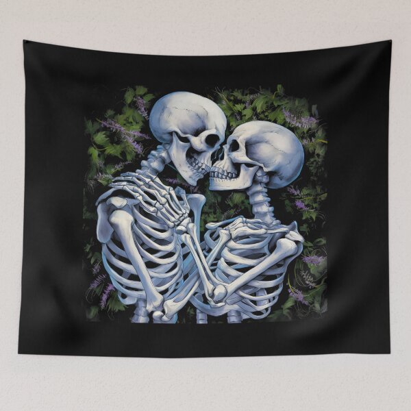 Item preview, A hauntingly beautiful illustration of two skeletons designed and sold by OneLastWish.