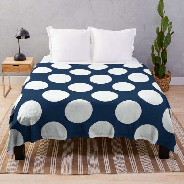 Item preview, White polka dots on navy blue surface  designed and sold by IftinDesigns.