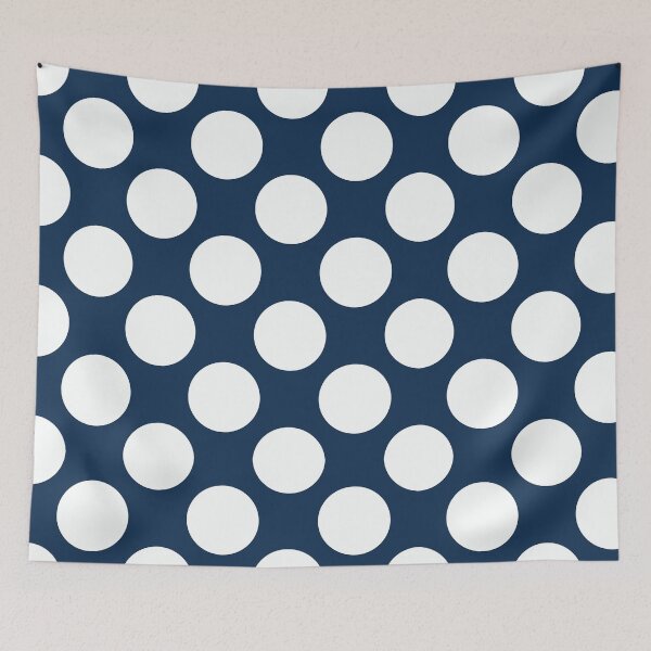 Item preview, White polka dots on navy blue surface  designed and sold by IftinDesigns.
