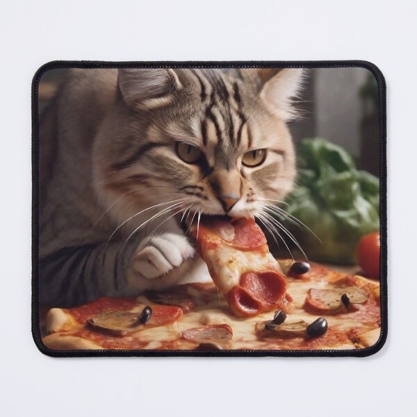Item preview, A cat eating pizza designed and sold by M-Y-A-R-T-.