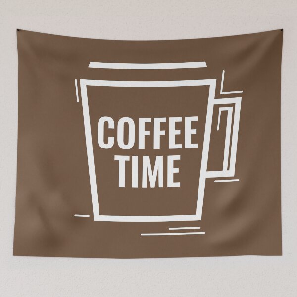 Item preview, Coffee Time. Cup of Coffee Linear Design. White print. designed and sold by twisted-dot.