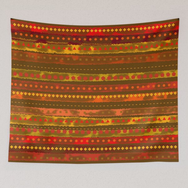Item preview, Rustic Autumn Stripes and Shape Motifs  designed and sold by JaygiesDesign.