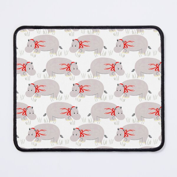 Item preview, Happy Hippo with Red Ribbon - illustrated by Jemma Jamie Skidmore designed and sold by Jemma Jamie Skidmore.
