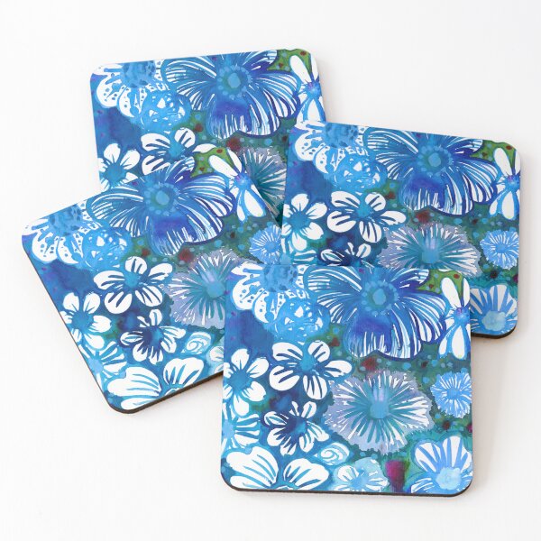 Item preview, Acrylic Ink Himalayan Poppies Blue fFower Patten - Perfect for Florists and Gardeners -  illustrated by Jemma Jamie Skidmore designed and sold by Jemma Jamie Skidmore.