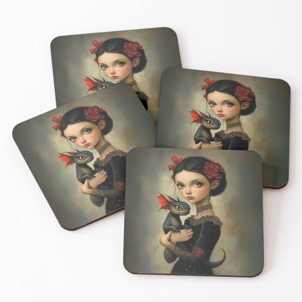 Item preview, Gothic Fantasy Girl with Baby Dragon Art  designed and sold by Magical Art Store.