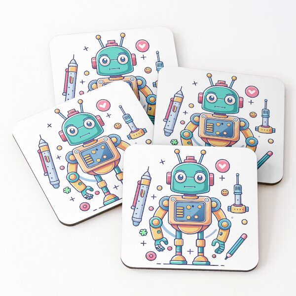 Item preview, Cute robot cartoon colourful graphic design designed and sold by Tiny Cozy Art.