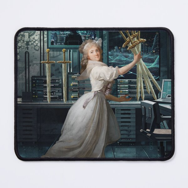 Item preview, Tarot Seven Swords Vintage Cyber Digital Art designed and sold by SoulscapeStudio.