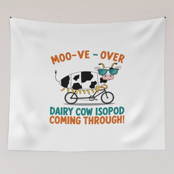 Item preview, Moo-ve over dairy cow Isopod Moo Barnyard Elegance: coming through cool colorful designed and sold by RabiaDesigns.