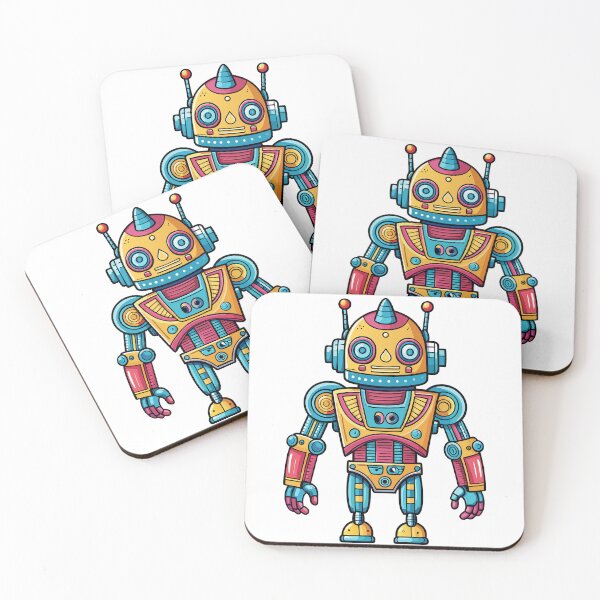 Item preview, Robot cartoon colourful graphic design designed and sold by Tiny Cozy Art.