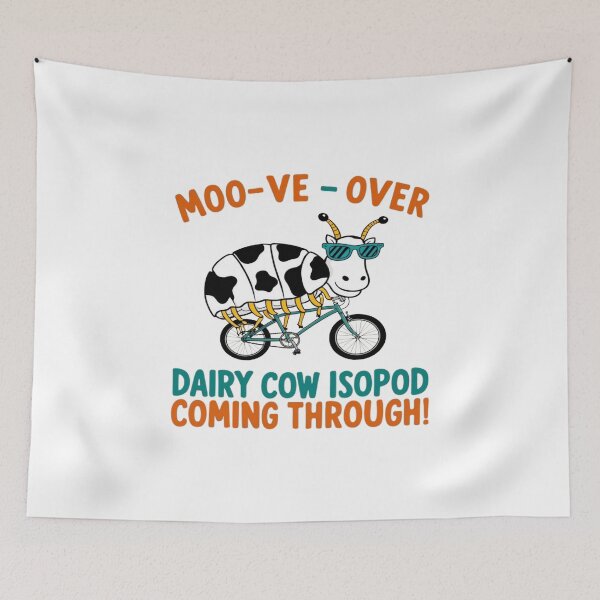 Item preview, Moo-ve over dairy cow Isopod Moo-velous Designs:: coming through cool colorful designed and sold by RabiaDesigns.