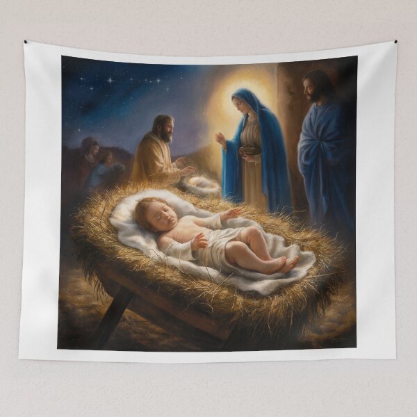Aperçu de l'œuvre JÉSUS DANS UNE CRÈCHE créée et vendue par Obinne.