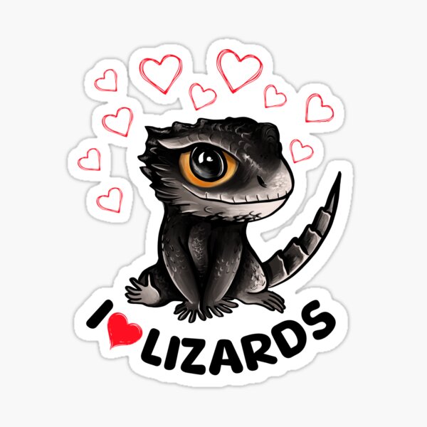 Item preview, I love lizards Cute Red Eyed Crocodile Skink Design designed and sold by BeataY6Art.
