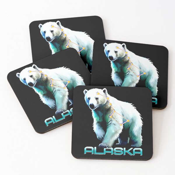 Item preview, Polar Bear with Ursa Major - Alaska Art Print Design designed and sold by VikArtStudio.