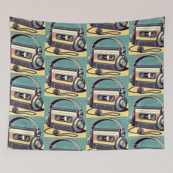 Item preview, Retro Cassette Player Pop Art Style designed and sold by artofuniverse.
