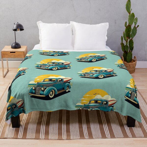 Item preview, Classic Car with Surfboard Pop Art Style designed and sold by artofuniverse.