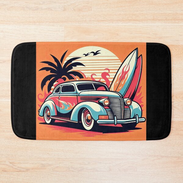 Item preview, Classic Car with Surfboard Pop Art Style designed and sold by artofuniverse.