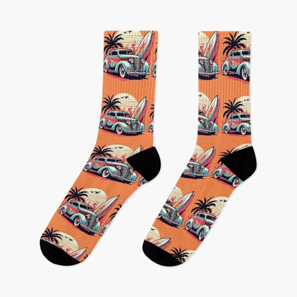 Item preview, Classic Car with Surfboard Pop Art Style designed and sold by artofuniverse.
