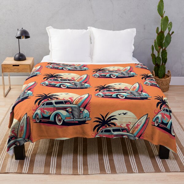 Item preview, Classic Car with Surfboard Pop Art Style designed and sold by artofuniverse.