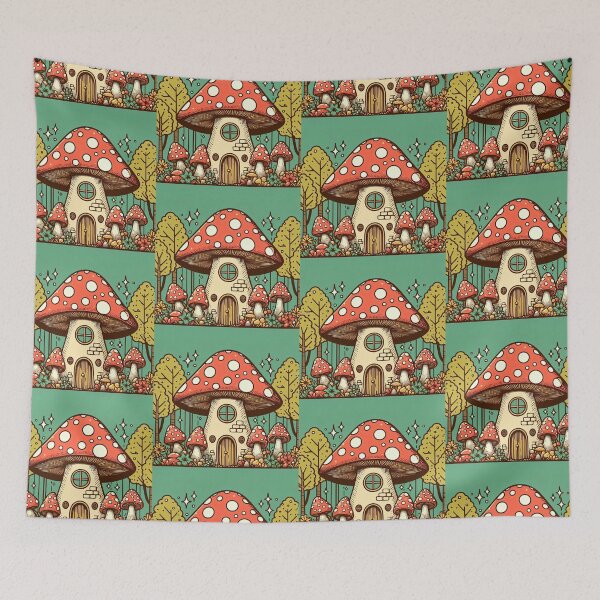 Item preview, Mushroom House Pop Art Style designed and sold by artofuniverse.
