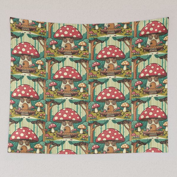Item preview, Mushroom House Pop Art Style designed and sold by artofuniverse.