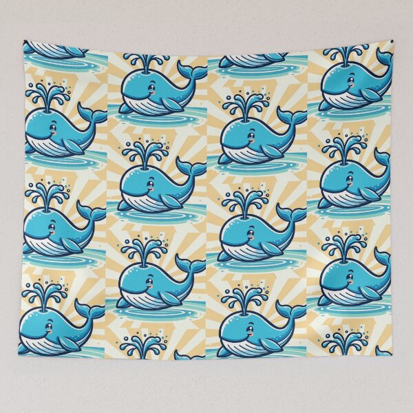 Item preview, Cheerful Whale Pop Art Style designed and sold by artofuniverse.