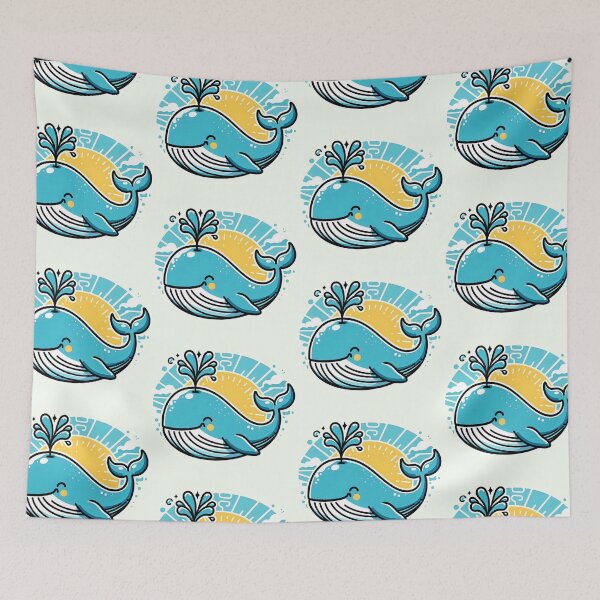 Item preview, Cheerful Whale Pop Art Style designed and sold by artofuniverse.