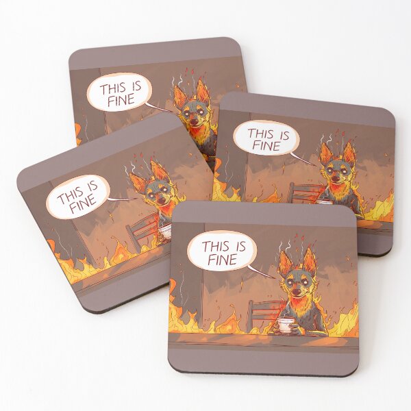 Item preview, “THIS IS FINE” - dog meme revamp designed and sold by Swayzdesigns.