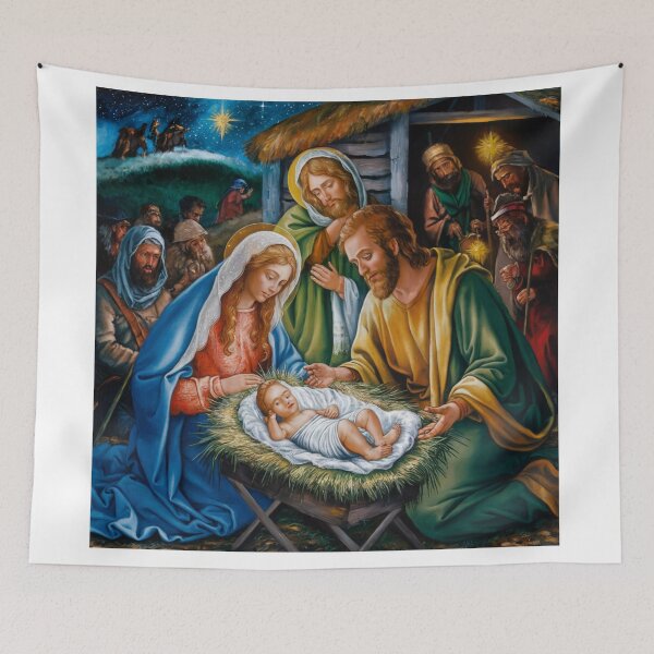 Aperçu de l'œuvre JÉSUS NÉ DANS UNE CRÈCHE créée et vendue par Obinne.