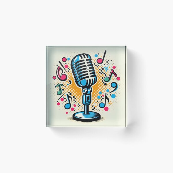 Item preview, Microphone Pop Art Style designed and sold by artofuniverse.
