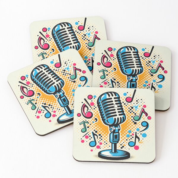 Item preview, Microphone Pop Art Style designed and sold by artofuniverse.