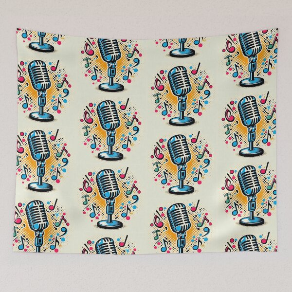 Item preview, Microphone Pop Art Style designed and sold by artofuniverse.