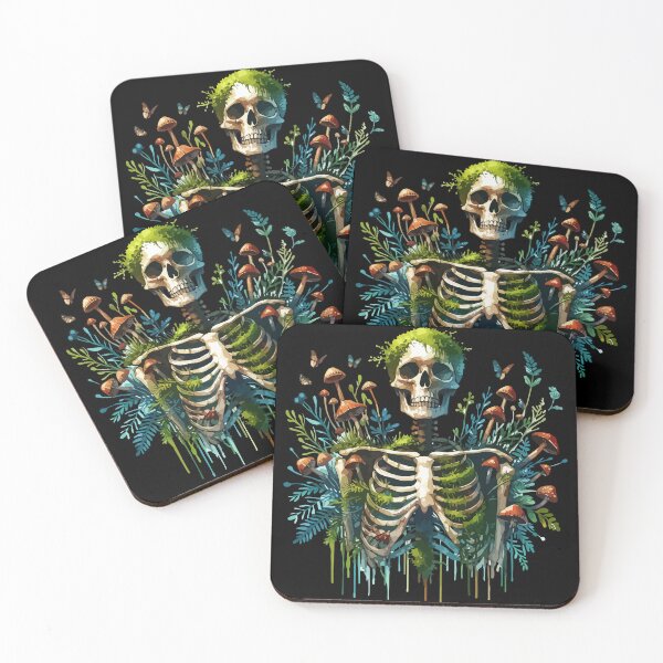 Item preview, Watercolor Botany Skeleton Mushroom Garden designed and sold by TomFrontierArt.