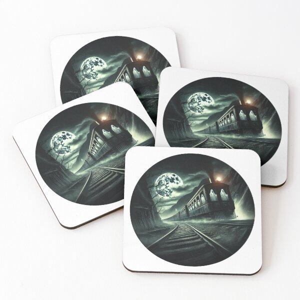 Item preview, Vintage Halloween Ghost Train - Retro travel poster in minimal style designed and sold by pod24.