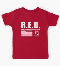 Red Friday Wear Red On Friday Remember Everyone Deployed American Soldier POW MIA Kids Tee