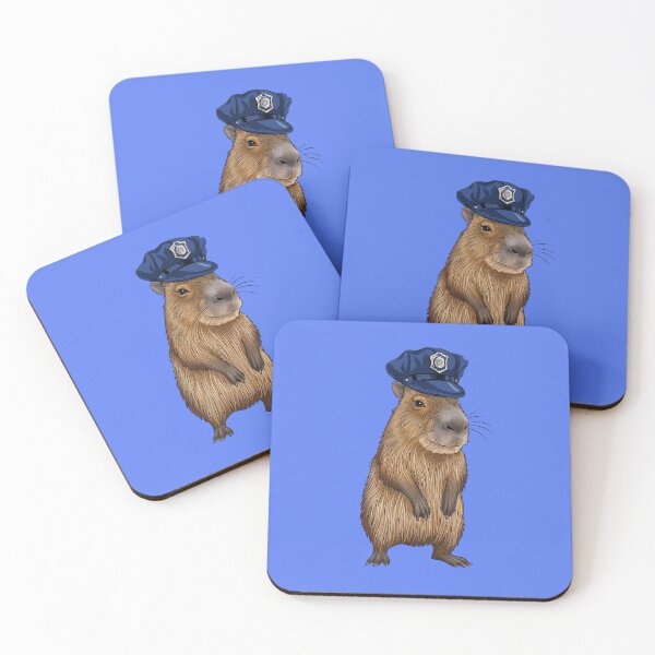 Item preview, Cute Capybara Policeman Funny Police  designed and sold by canvadreamer444.