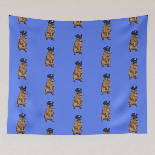 Item preview, Cute Capybara Policeman Funny Police  designed and sold by canvadreamer444.