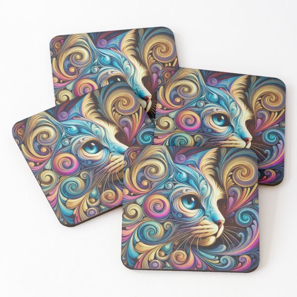 Item preview, Colorful Abstract Cat Art designed and sold by vvatcharasena.