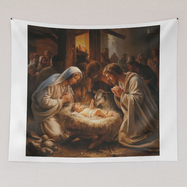 Aperçu de l'œuvre NAISSANCE DE JÉSUS DANS UNE CRÈCHE créée et vendue par Obinne.