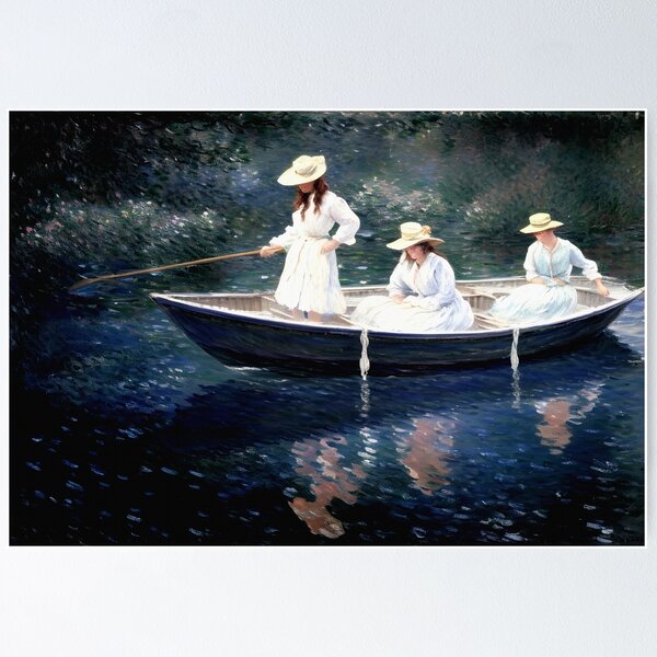 Aperçu de l'œuvre Dans le bateau norvégien à Giverny - Une escapade tranquille créée et vendue par artdesignsnow.