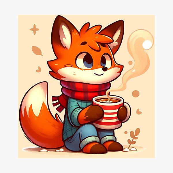 Item preview, Fox and his coffee designed and sold by Aleksandar Kostjuk.