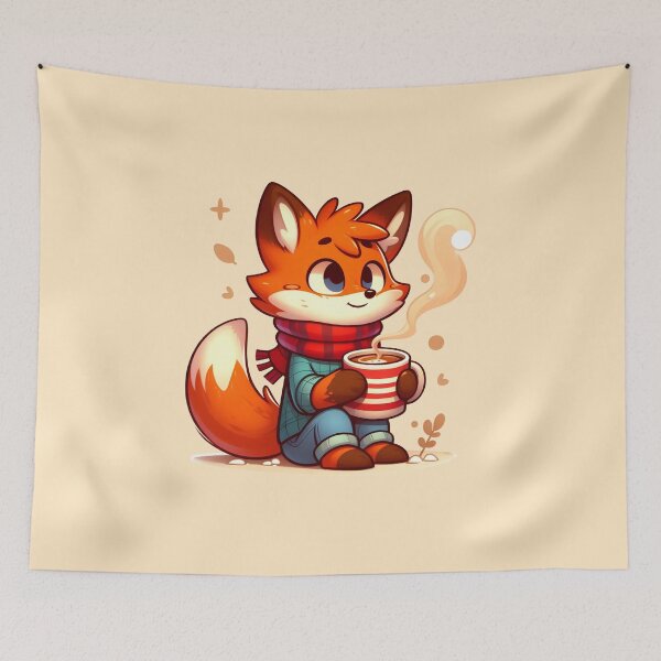 Item preview, Fox and his coffee designed and sold by Aleksandar Kostjuk.