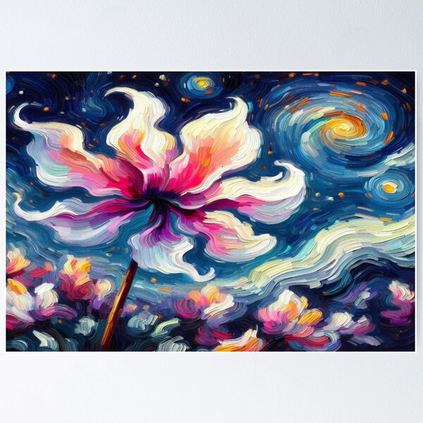 Item preview, Cyclamen in the style of van Gogh: A masterpiece of nature in bright colors and lively brushstrokes designed and sold by FotoworldEdel.