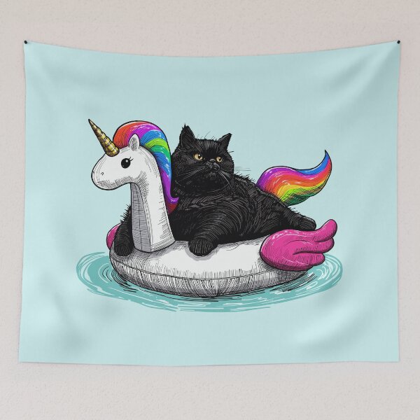 Item preview, Chonky Rainbow Cat Unicorn designed and sold by KilkennyCat Art.