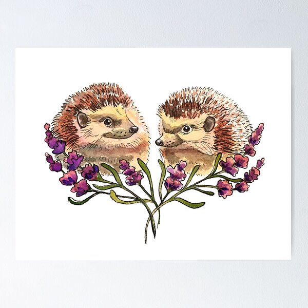 Item preview, Hedgehogs Hiding in the Lavender designed and sold by Inky Paige.
