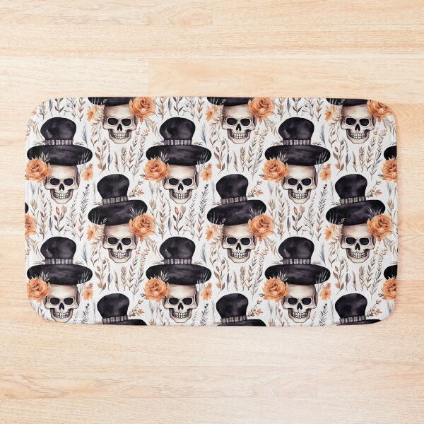 Item preview, spooky skulls in witches' hats, halloween pattern designed and sold by in-leggings.