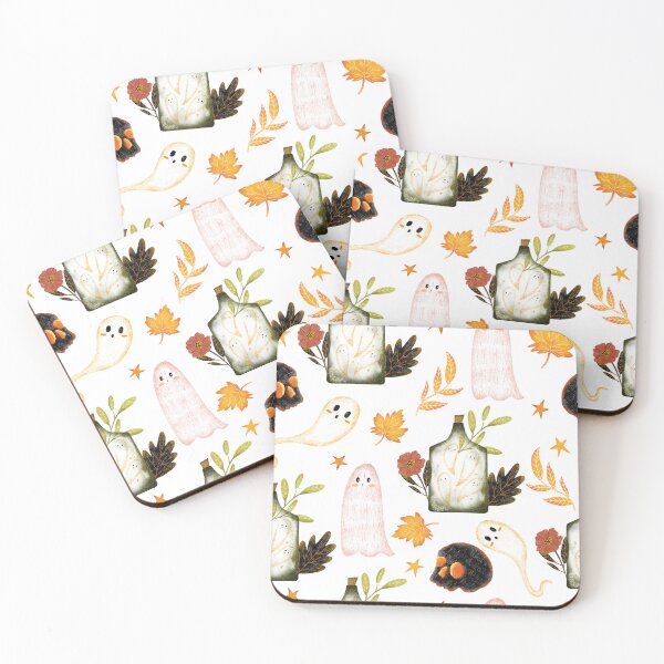 Item preview, Whimsy ghost seamless print designed and sold by pinkyfish1010.