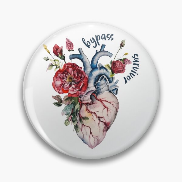 Item preview, Bypass survivor -  floral anatomy heart designed and sold by EmeraldeaArt.