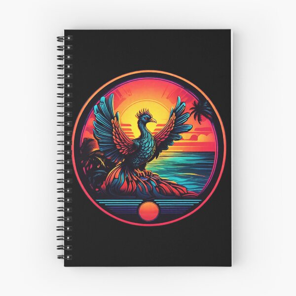 Item preview, Retro Phoenix By the Ocean at Sunset with Palm Tree designed and sold by NautiChic.