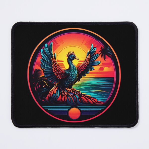 Item preview, Retro Phoenix By the Ocean at Sunset with Palm Tree designed and sold by NautiChic.