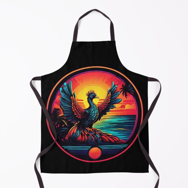 Item preview, Retro Phoenix By the Ocean at Sunset with Palm Tree designed and sold by NautiChic.